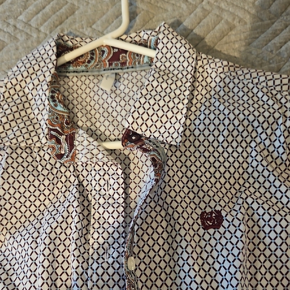 Women's Cinch Western Patterned Shirt with Paisley Cuffs - Picture 6 of 10